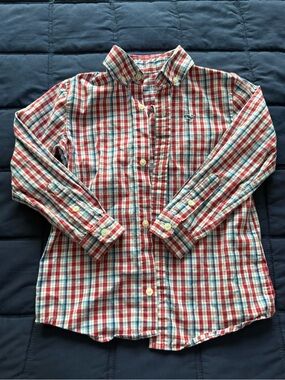 Vineyard Vines Red White & Blue Plaid Button-Down Shirt - Kids